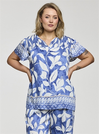 Gozzip - Juliana Bluse, Blå/off-white